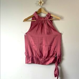 Rachel Zoe Pink Tie Front Tank Blouse